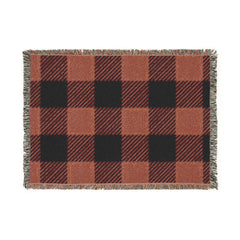 Buffalo Plaid Woven Blanket – Cozy Rustic Fringe Throw for Fall & Cabin Decor