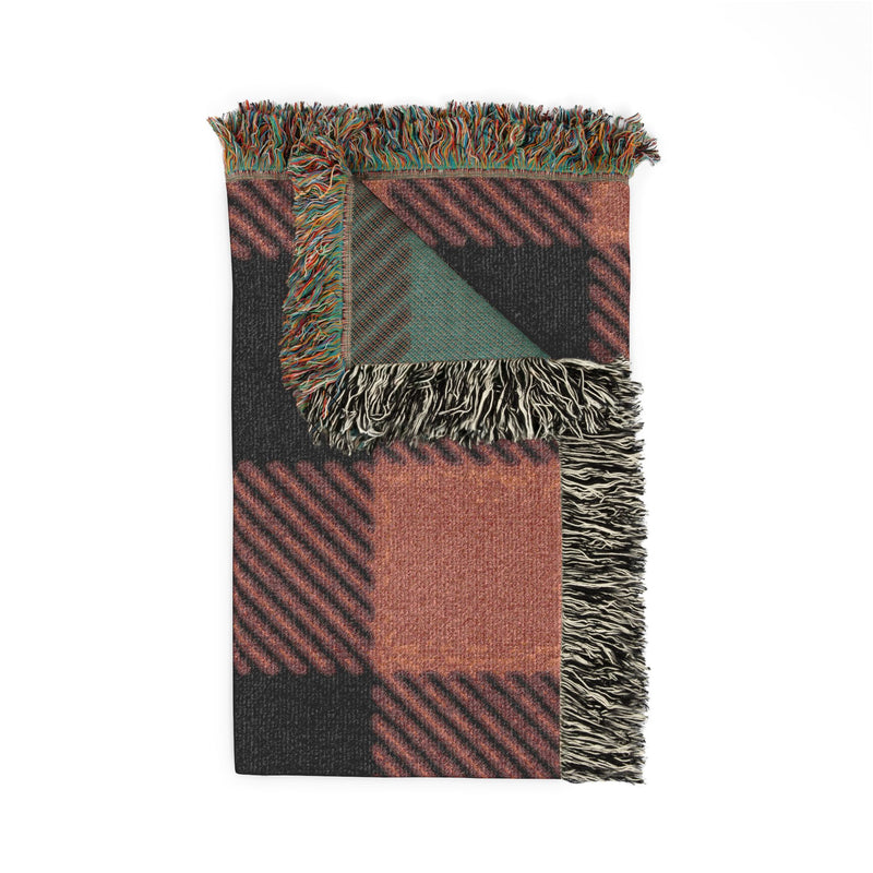 Buffalo Plaid Woven Blanket – Cozy Rustic Fringe Throw for Fall & Cabin Decor