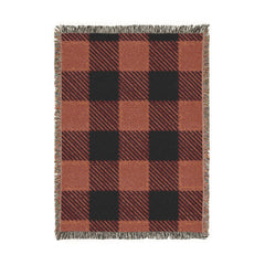 Buffalo Plaid Woven Blanket – Cozy Rustic Fringe Throw for Fall & Cabin Decor