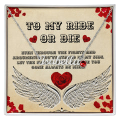 My Ride Or Die Custom Name Necklace With Birthstone