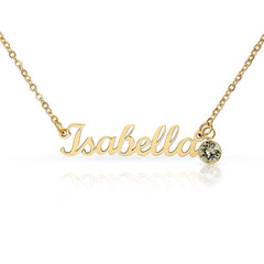 My Ride Or Die Custom Name Necklace With Birthstone
