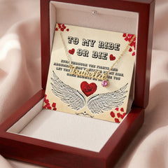 My Ride Or Die Custom Name Necklace With Birthstone