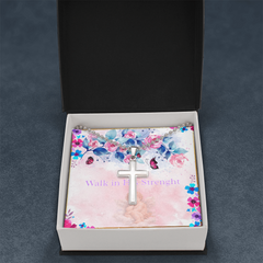 Walk In His Strength Christian Cross Necklace