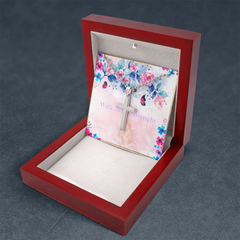 Walk In His Strength Christian Cross Necklace