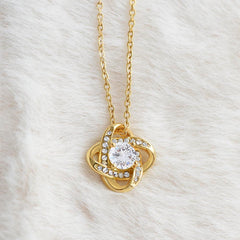 My Ride Or Die Love Knot Necklace Yellow & White Gold