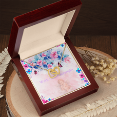 Walk In His Strength Interlocking Heart Necklace