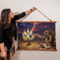 Moses At The Burning Bush Wood Framed Wall Tapestry