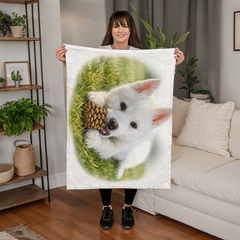 White Puppy Siberian Husky Mink Touch Fleece Blanket