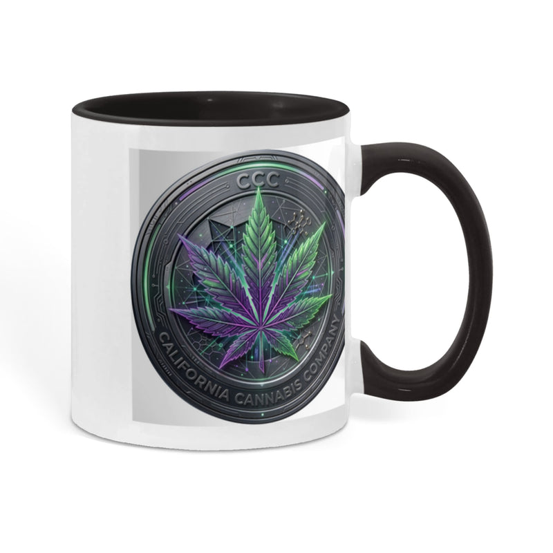 Color Accent Coffee Mugs Branded Funny Logo Cannabis & Medication