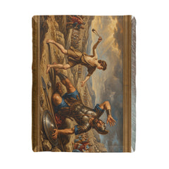 David Defeats Goliath In Battle Printed Woven Blanket