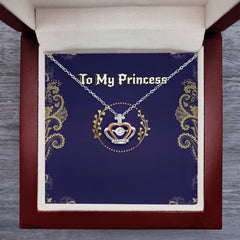 To My Princess Crown Charm Necklace