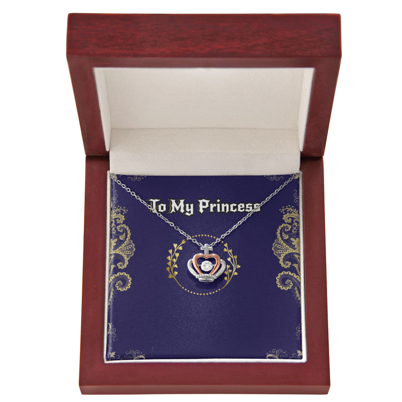 To My Princess Crown Charm Necklace
