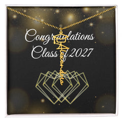 Congrats Graduation Cap Name Necklace Class Of 2027