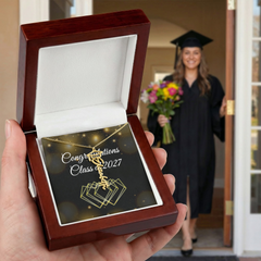 Congrats Graduation Cap Name Necklace Class Of 2027