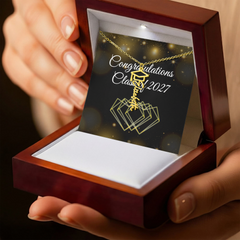 Congrats Graduation Cap Name Necklace Class Of 2027