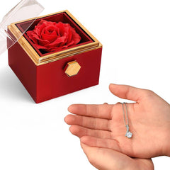Alluring Beauty - Necklace Rotating Rose Gift Box