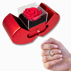 I Love You Necklace Heart Rose Design Gift Set