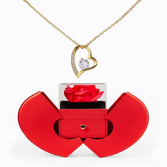 I Love You Necklace Heart Rose Design Gift Set